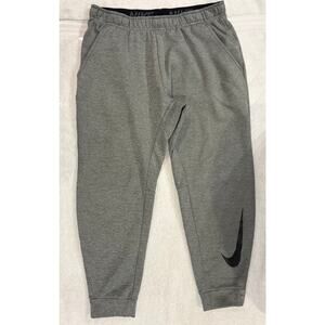 Nike Dri-FIT Tapered Fleece Training Joggers - Men's Size Large - Grey